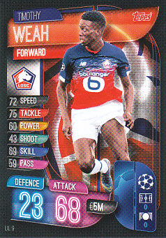 Timothy Weah LOSC Lille 2019/20 Topps Match Attax CL #LIL9